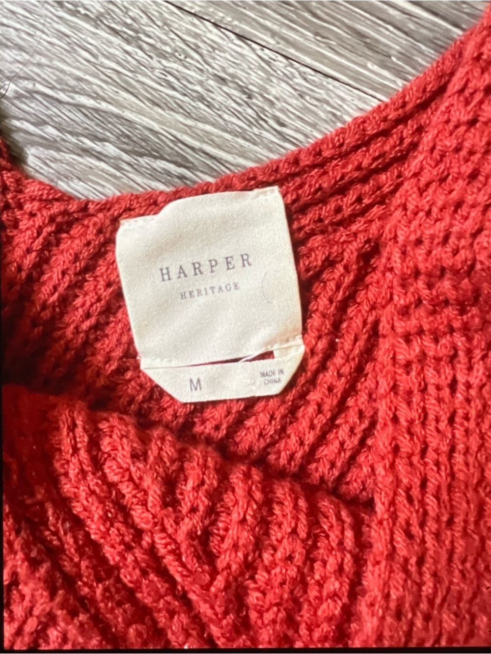 Harper Red Ribbed V-Neck Knit Tank - Picture 3 of 4